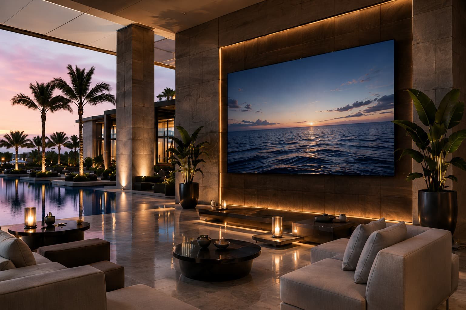 Hotel lobby environment